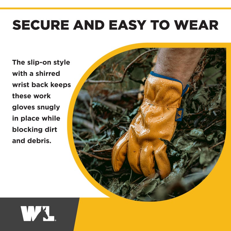 Wells Lamont Men's Slip-On HydraHyde Leather Work Gloves â€“ Water-Resistant, Breathable, Durable â€“ Ideal for Gardening, Landscaping, Ranching â€“ Heavy Duty Leather Work Gloves â€“ Saddletan, XX-Large - Image 4